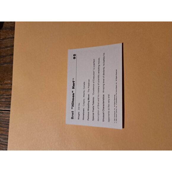 Vintage 1990 WWF Brett “Hitman” Hart Trading Card #95 Wrestling Titan Sports - Picture 2 of 2